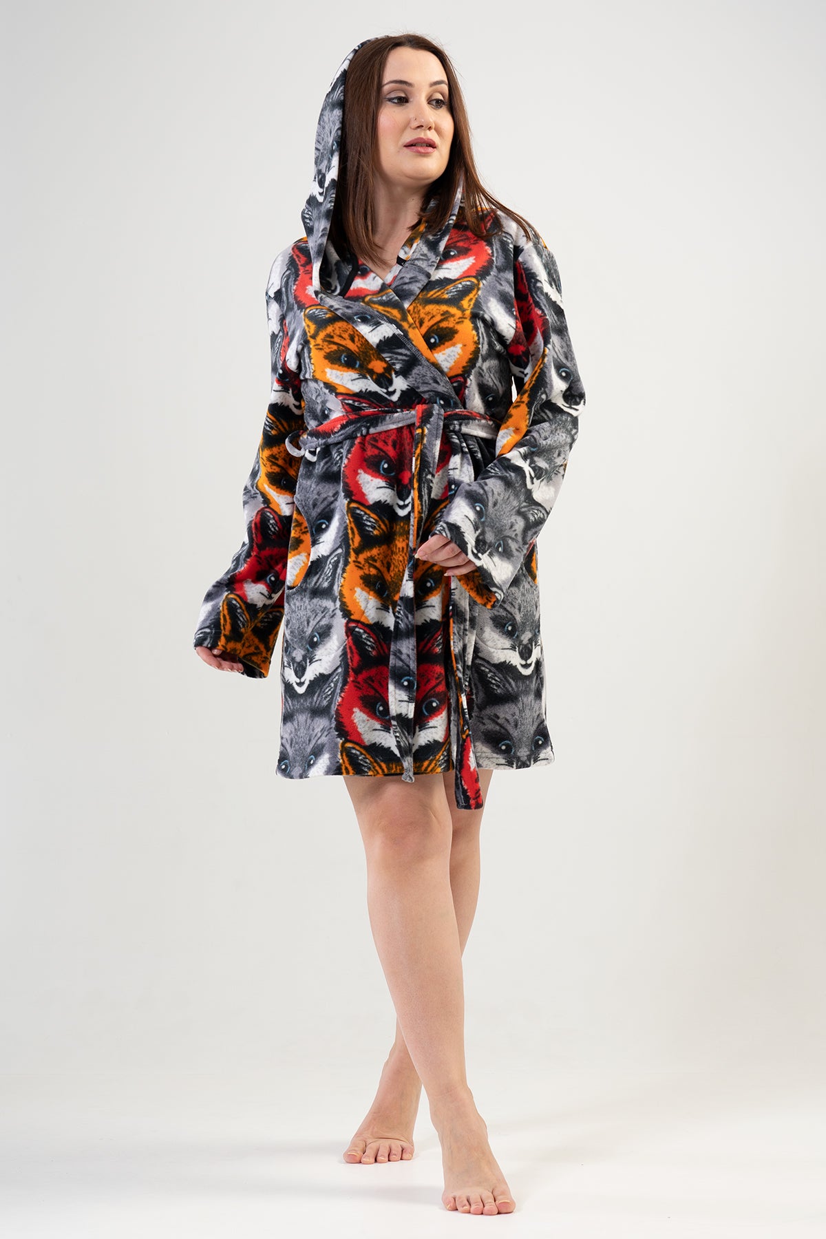 Woman Big Size Dark Winter Dressing Gown