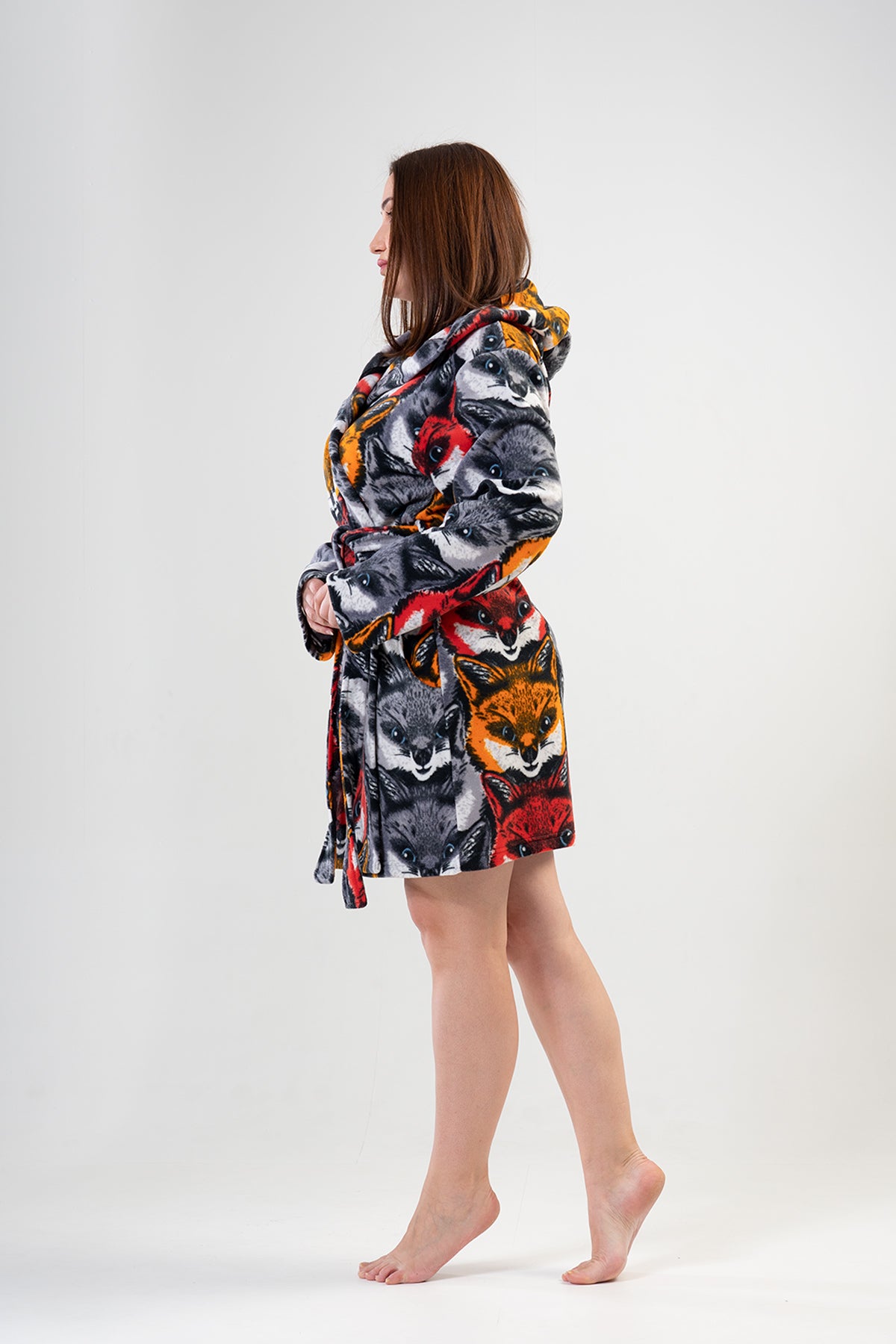 Woman Big Size Dark Winter Dressing Gown