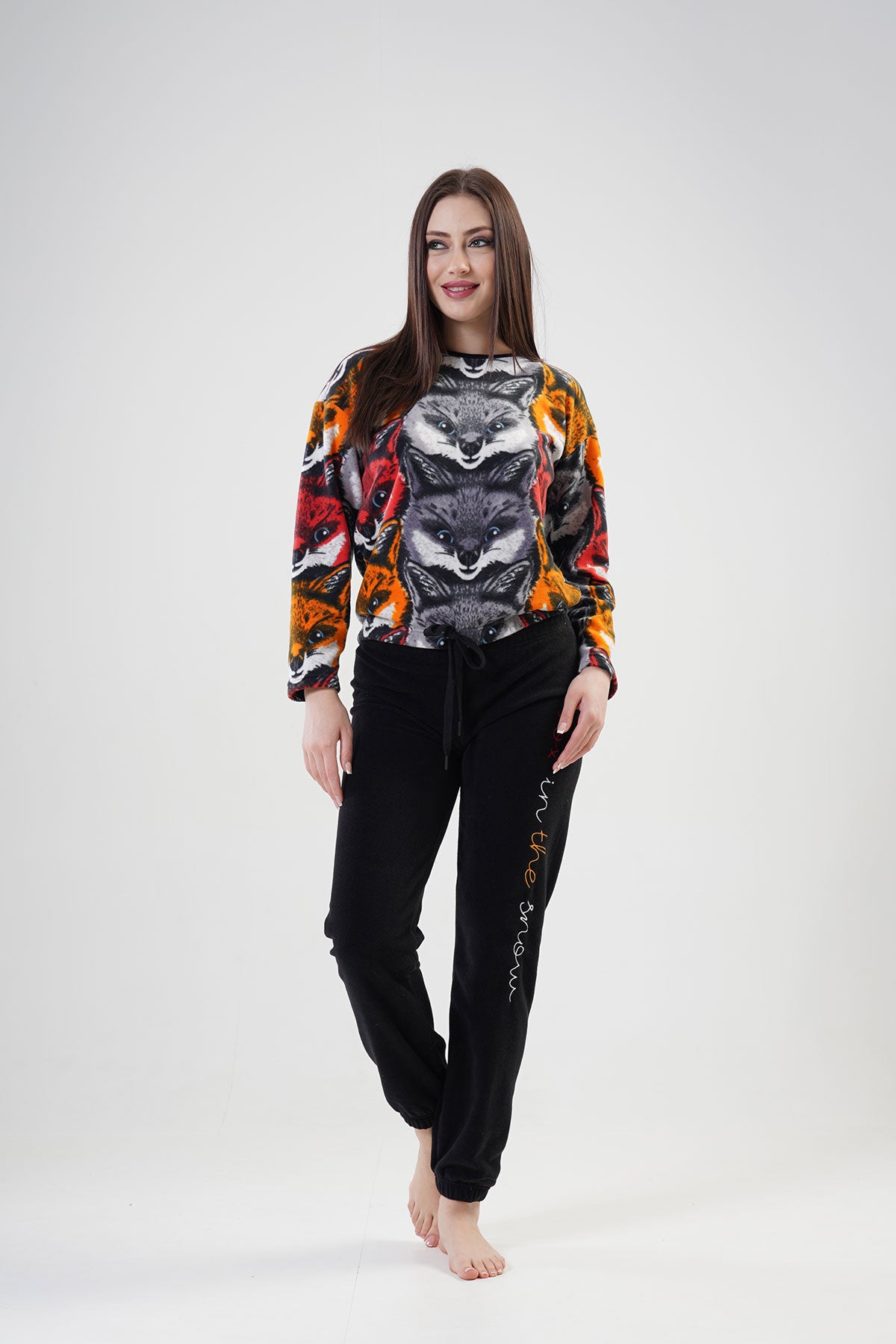 Woman Fleece Wolf Pyjama Set