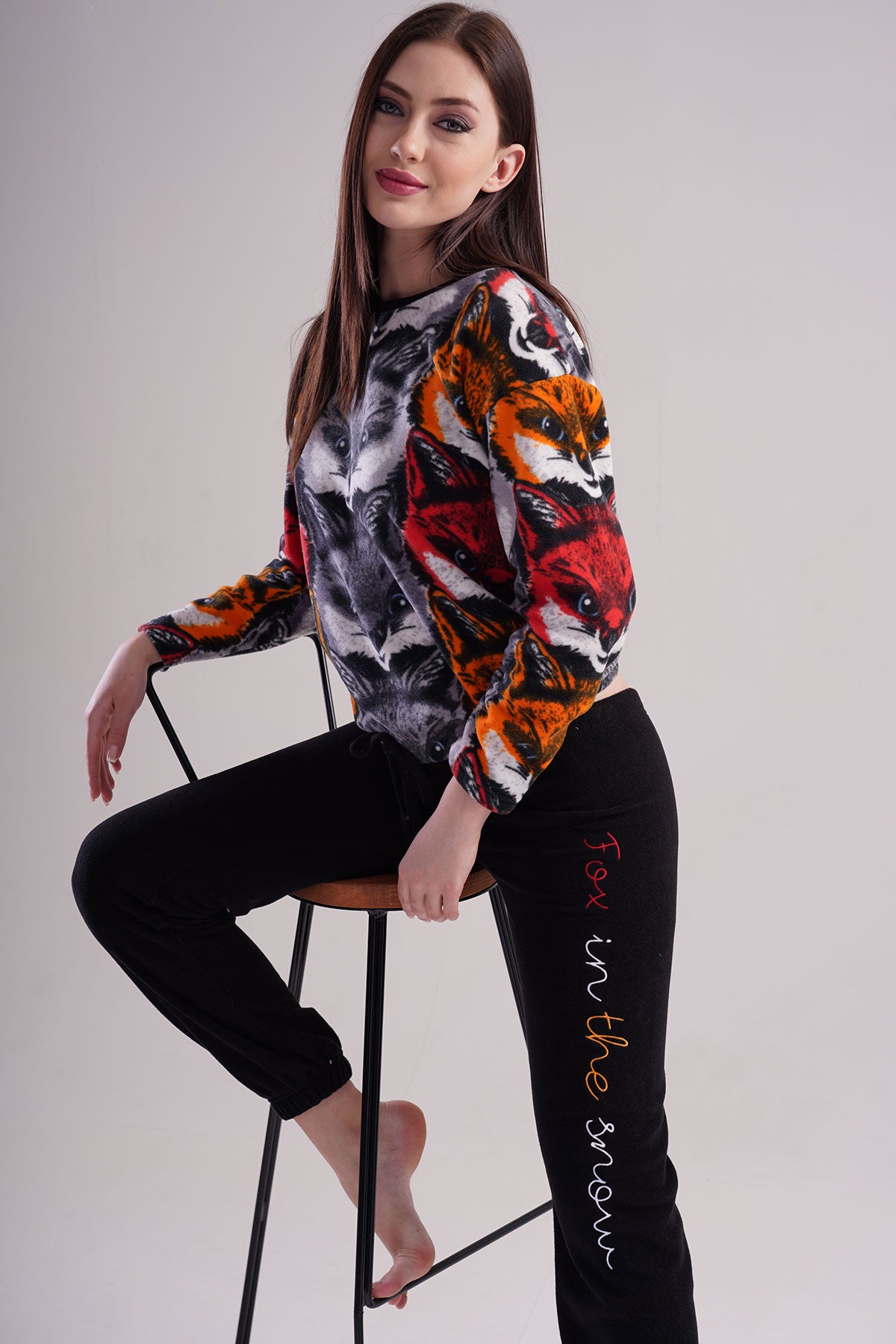 Woman Fleece Wolf Pyjama Set