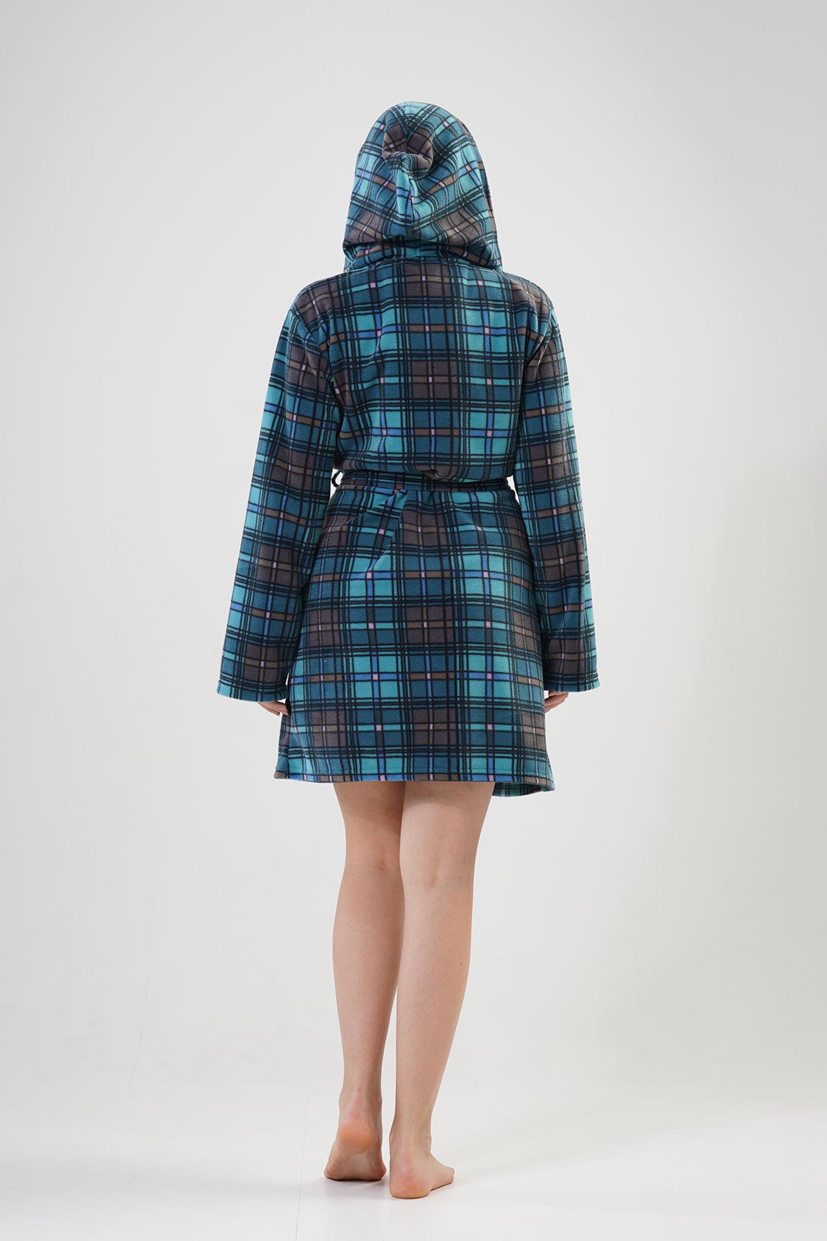 BAYAN POLAR KAPSONLU CEPLI KISA SABAHLIK