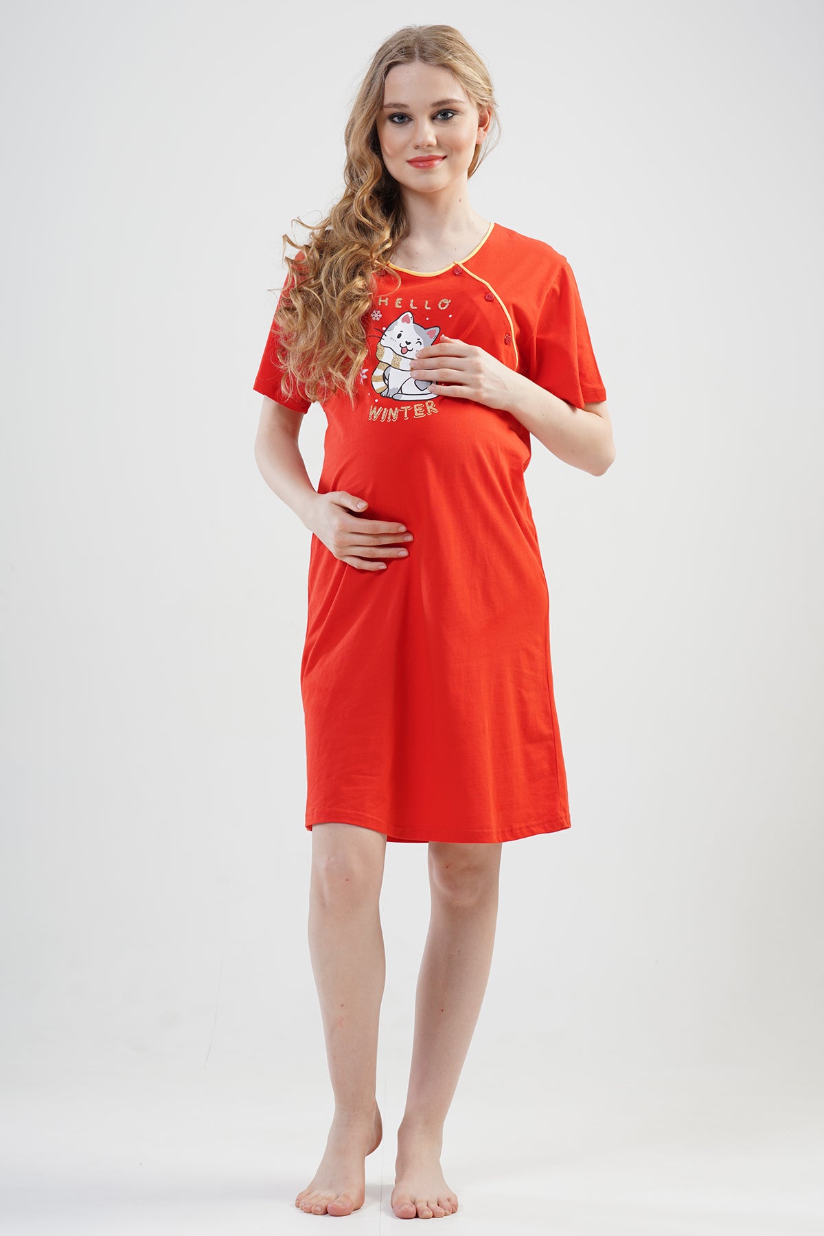 BAYAN P.SUPREM CIFT PATLI KISA KOL HAMILE TUNIK