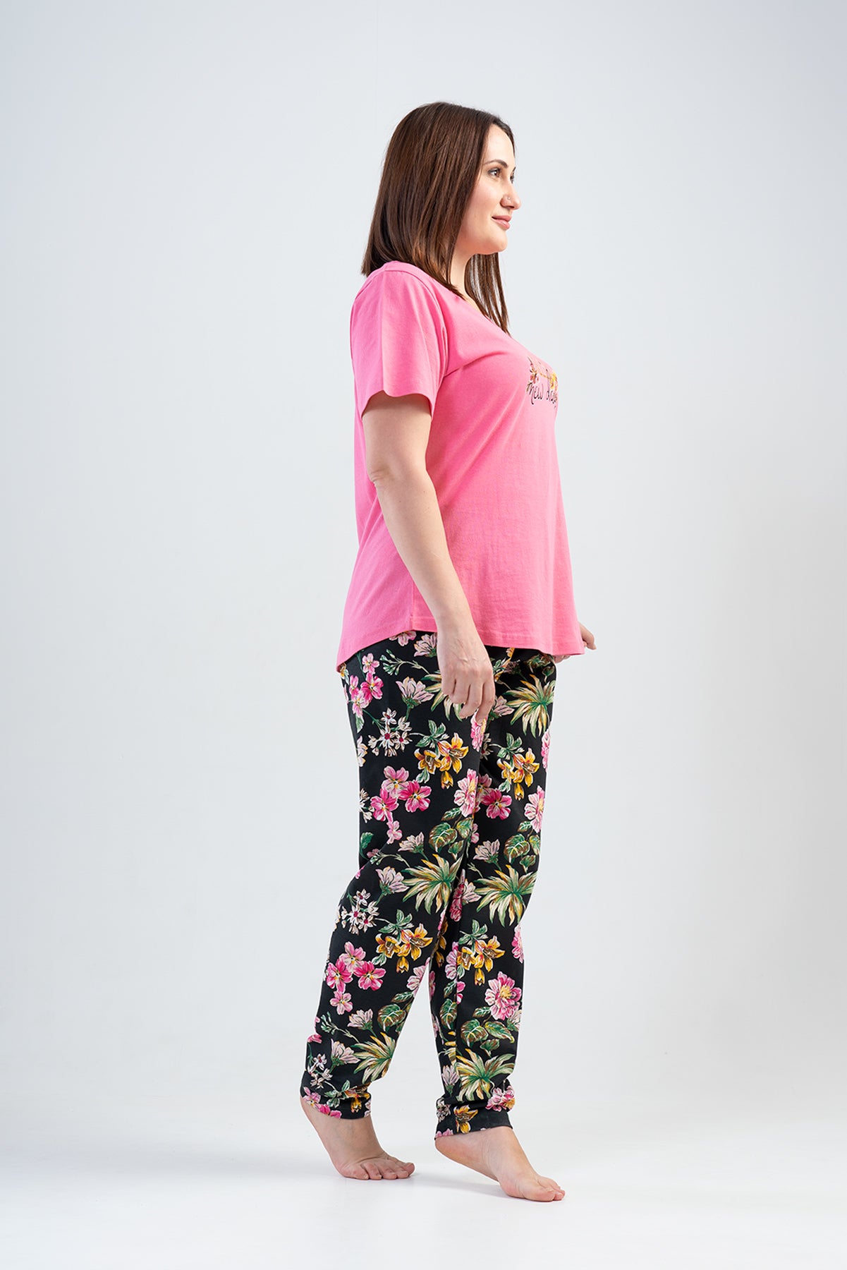 BAYAN P.SUPREM XXL O YAKA KISA KOL ETEGI OVAL PIJAMA TK