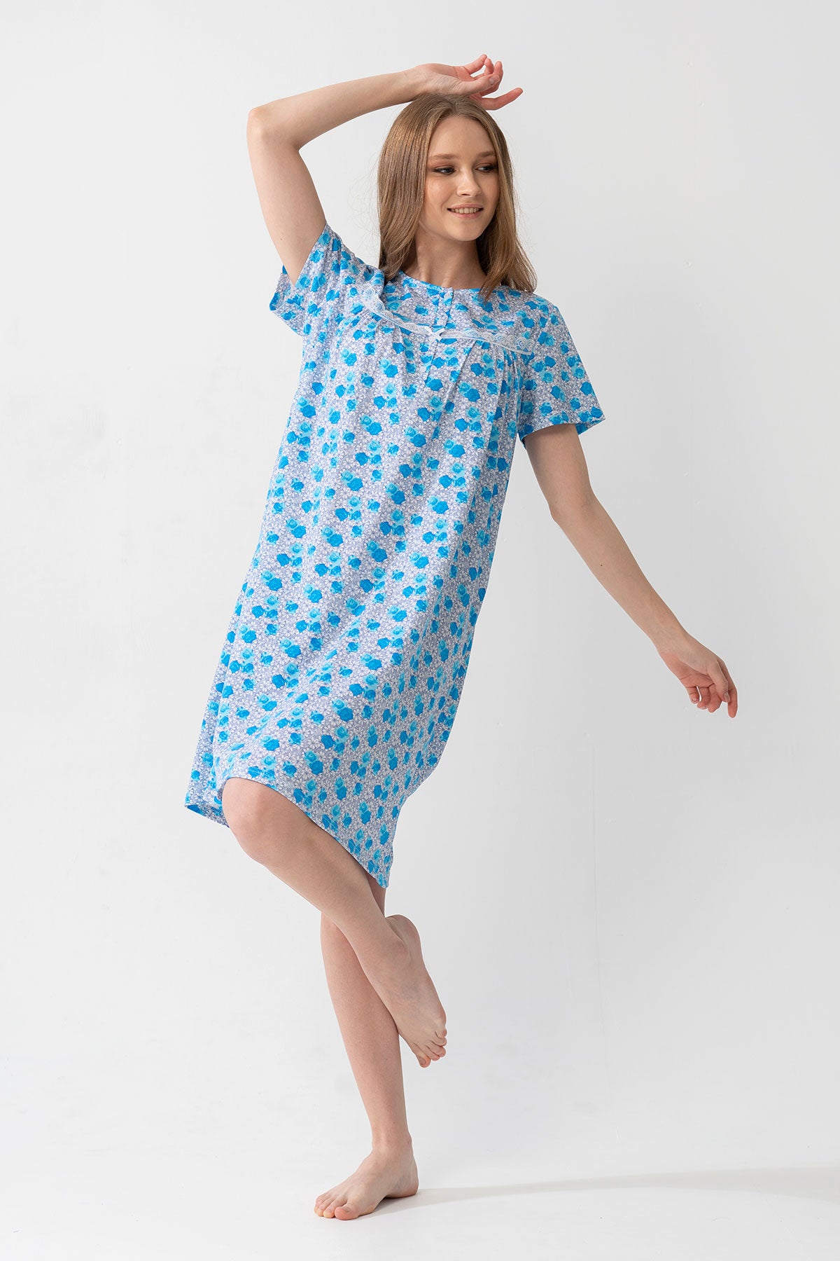 Woman Grandma Short Sleeve Nightgown