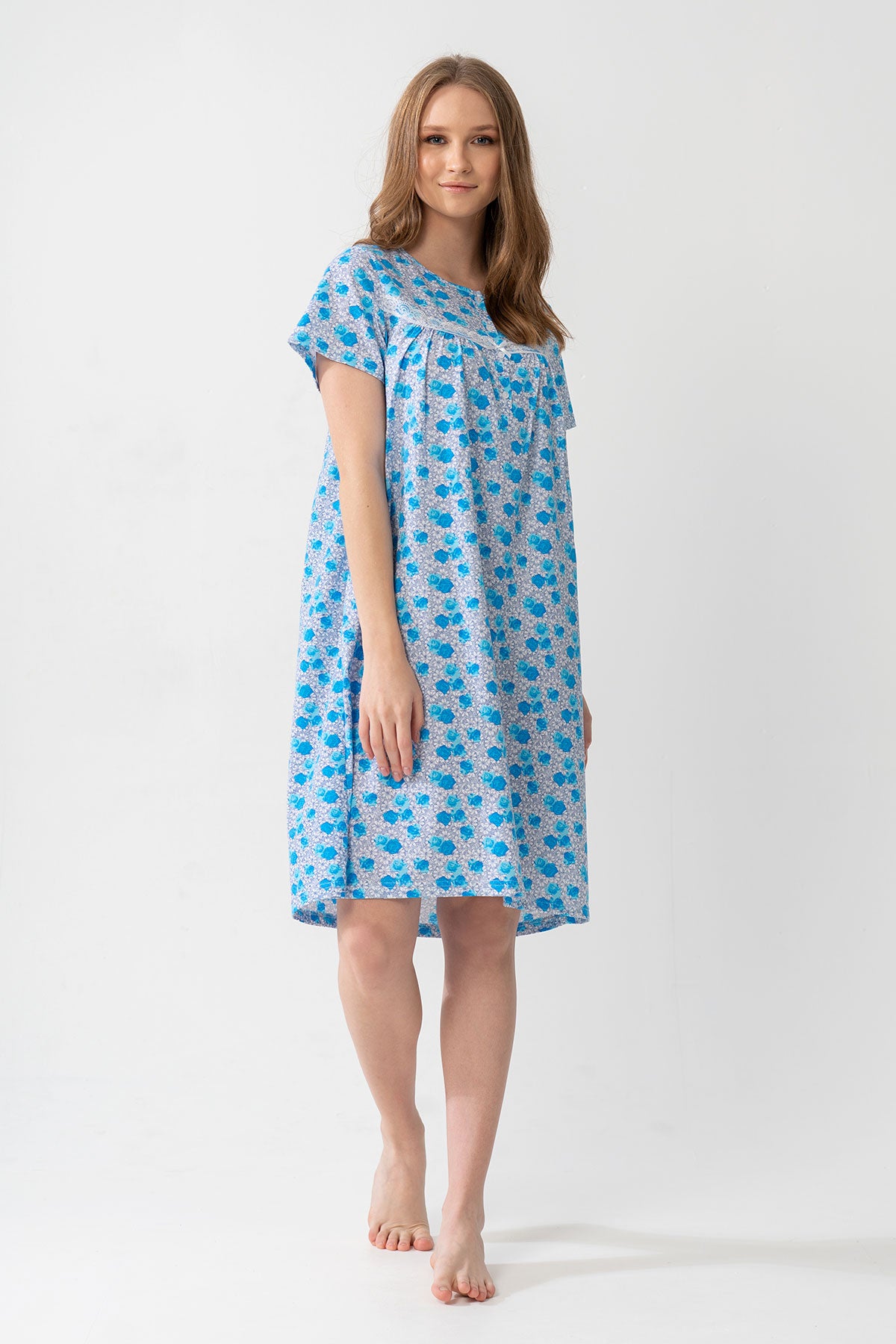 Woman Grandma Short Sleeve Nightgown