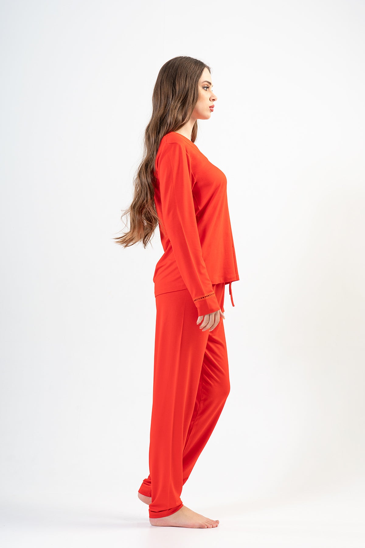 Woman Fiery Red Pyjama Set