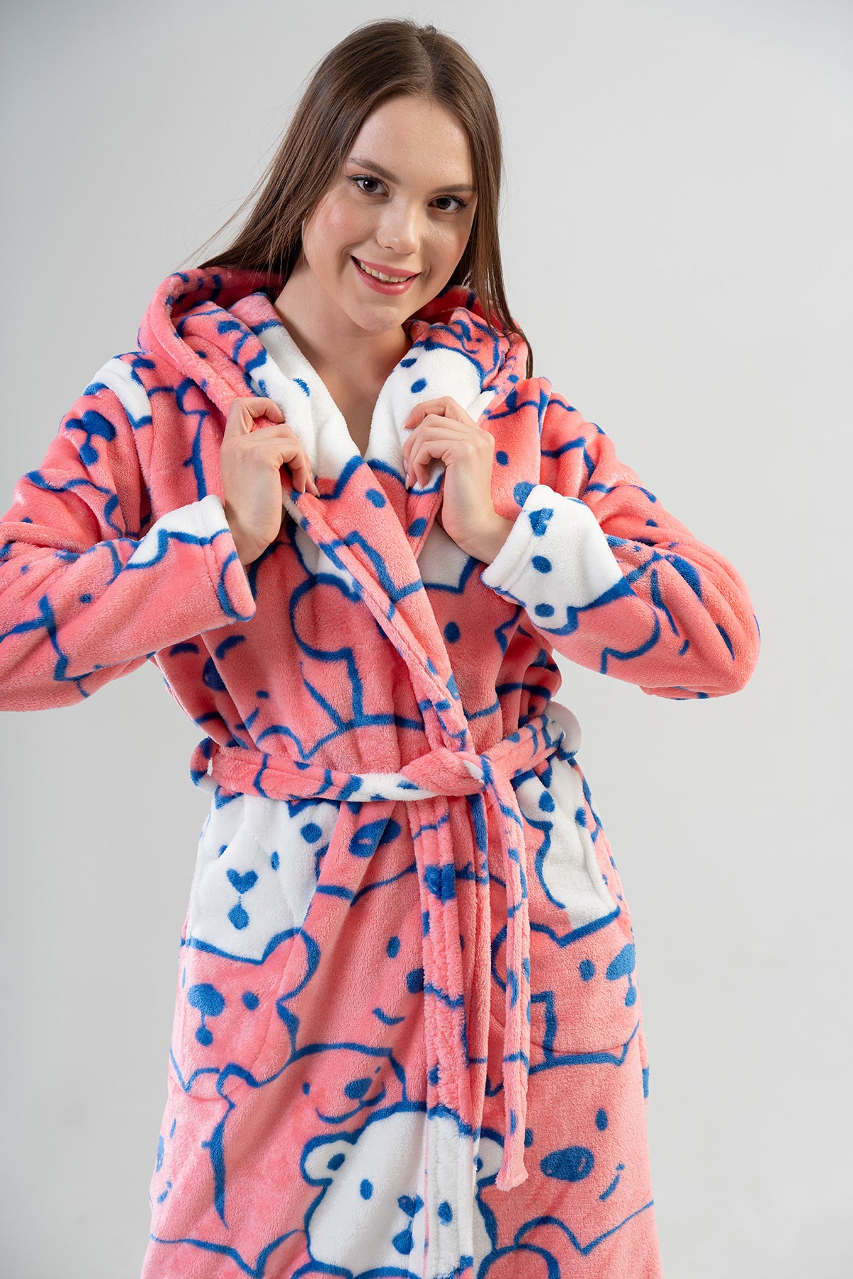 Woman Pink Dressing Gown