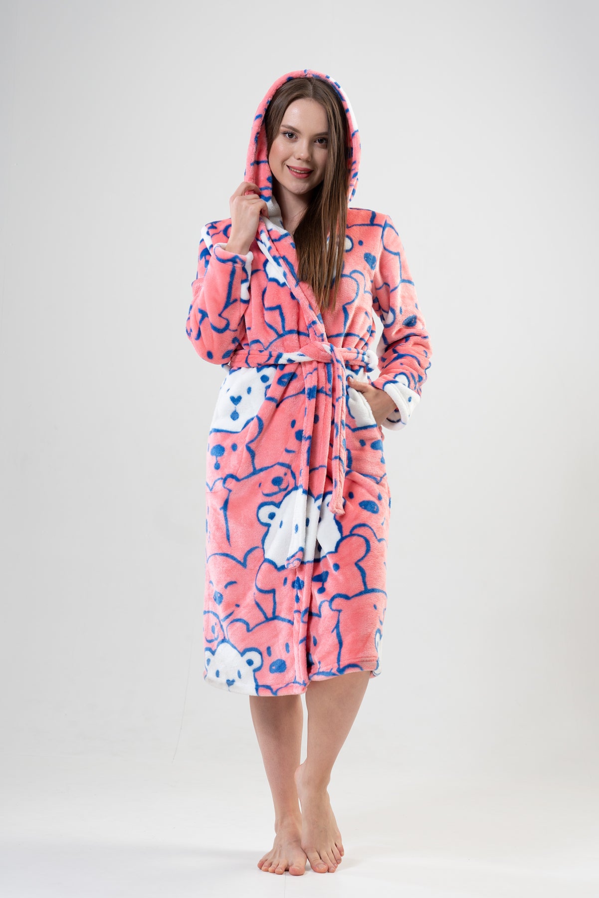Woman Pink Dressing Gown