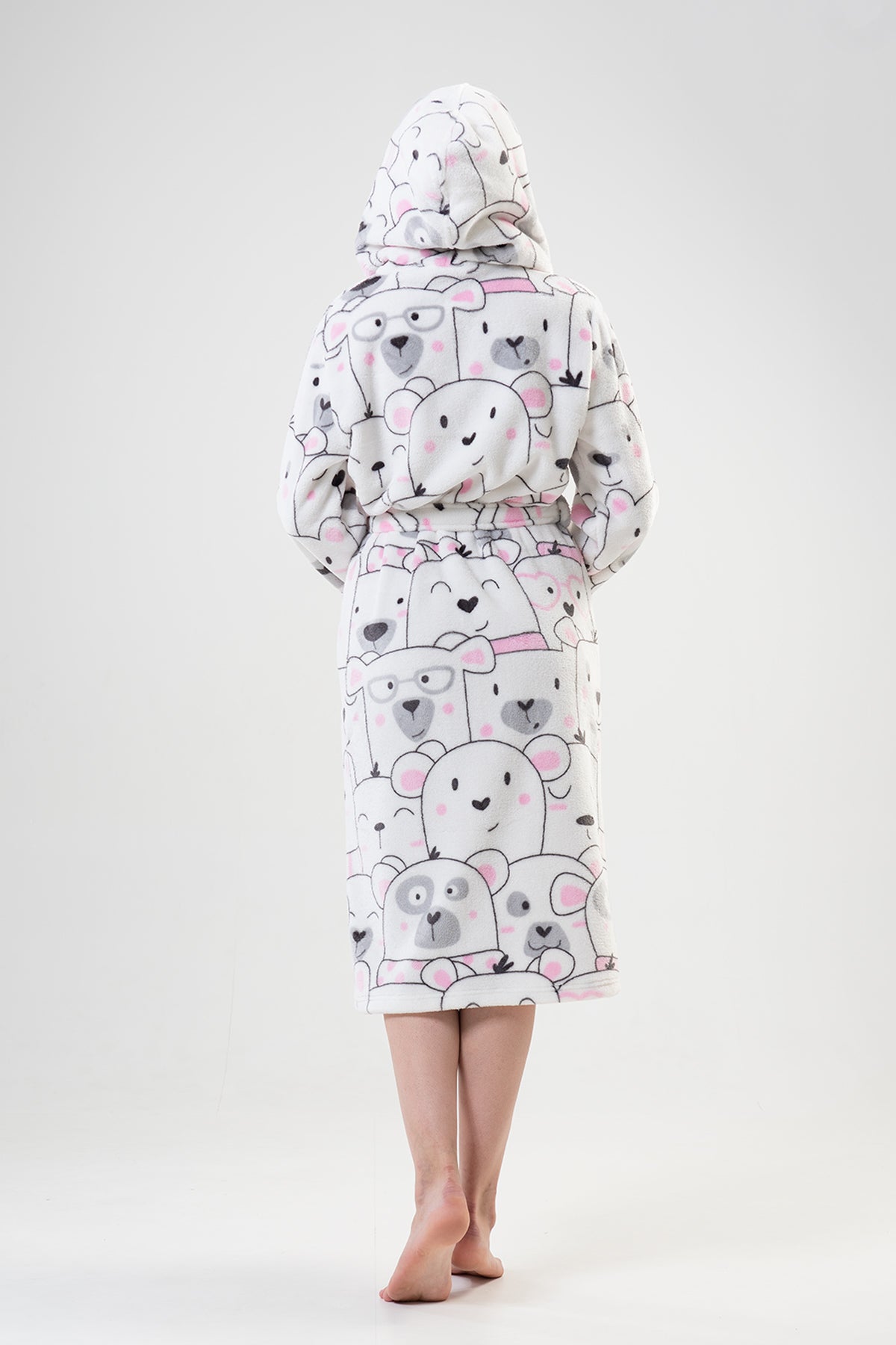 Woman White Long Dressing Gown