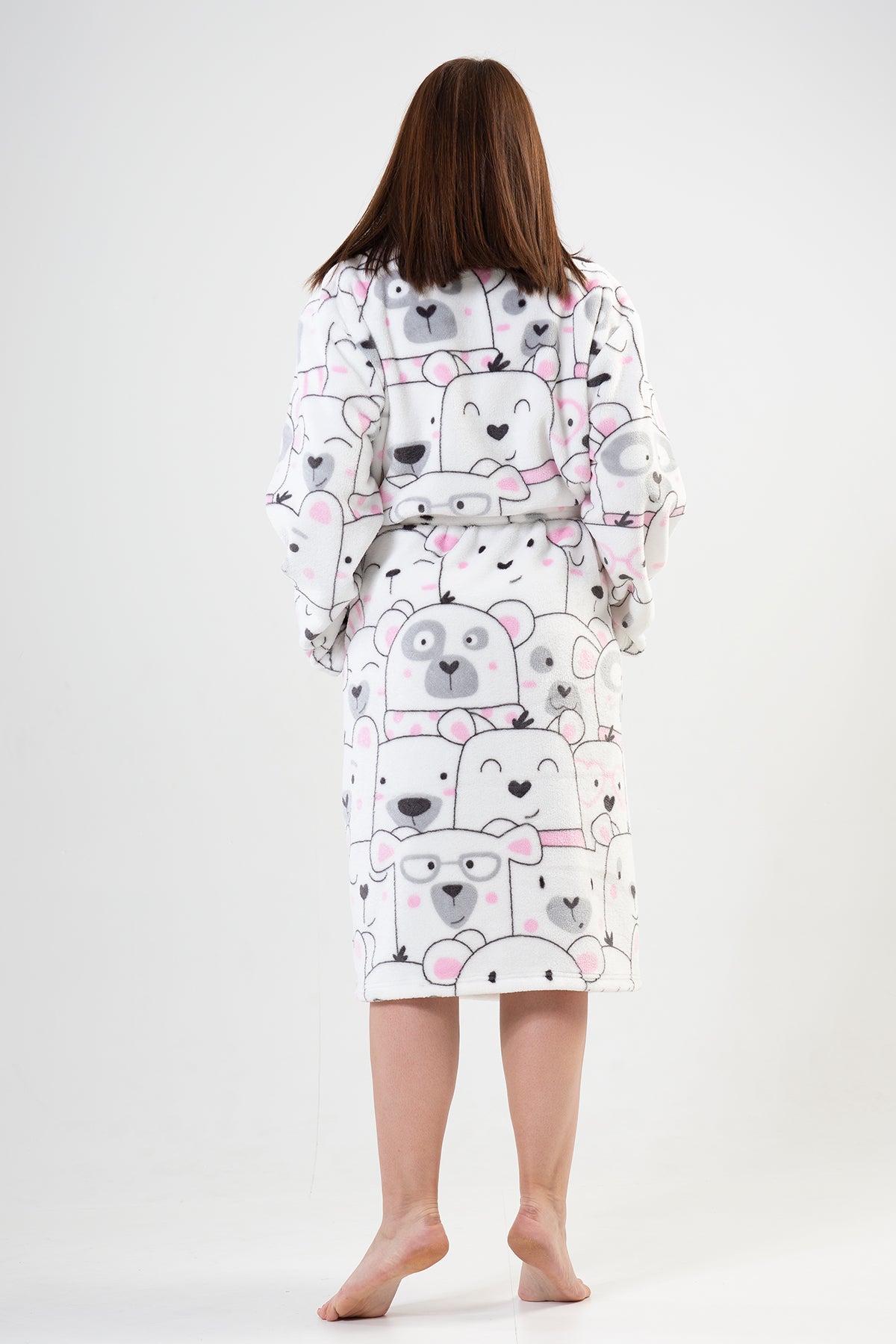 Woman Big Size Bright White Dressing Gown