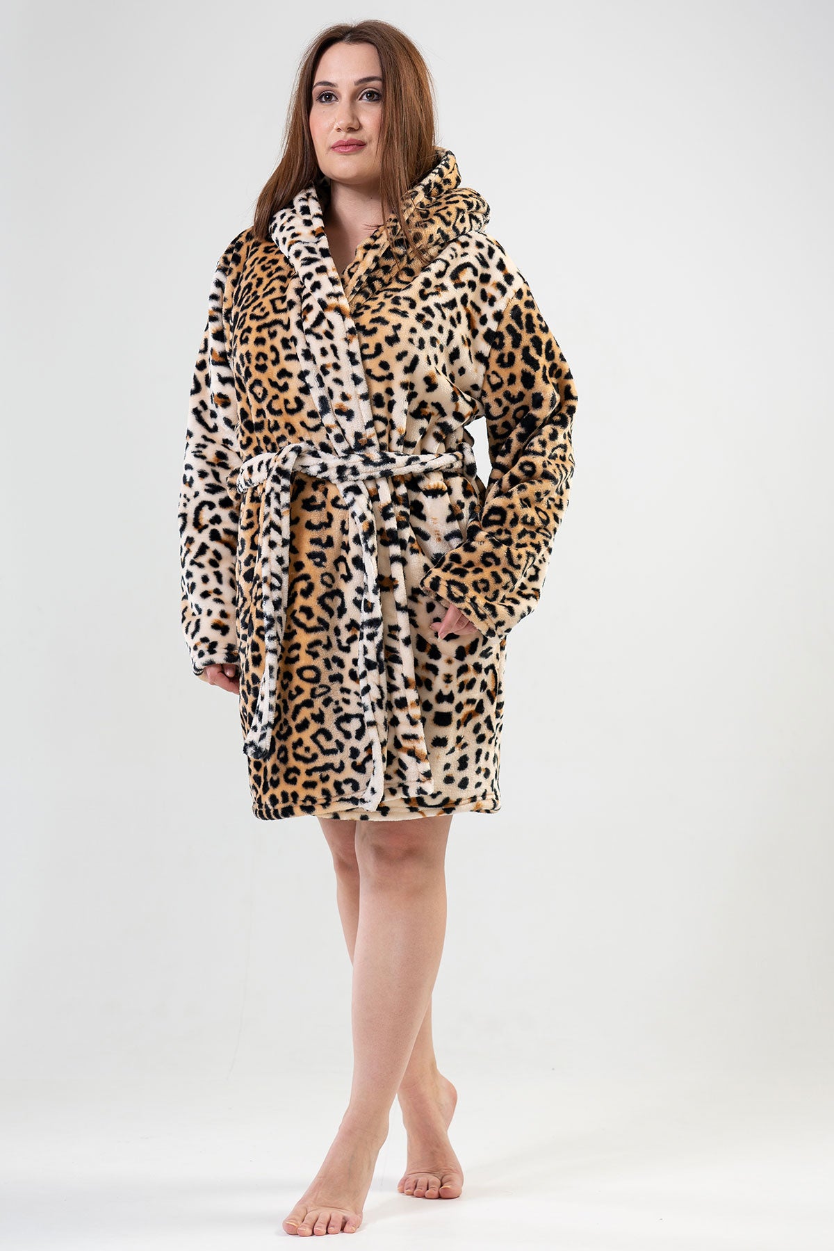 Woman Big Size Cream Dressing Gown