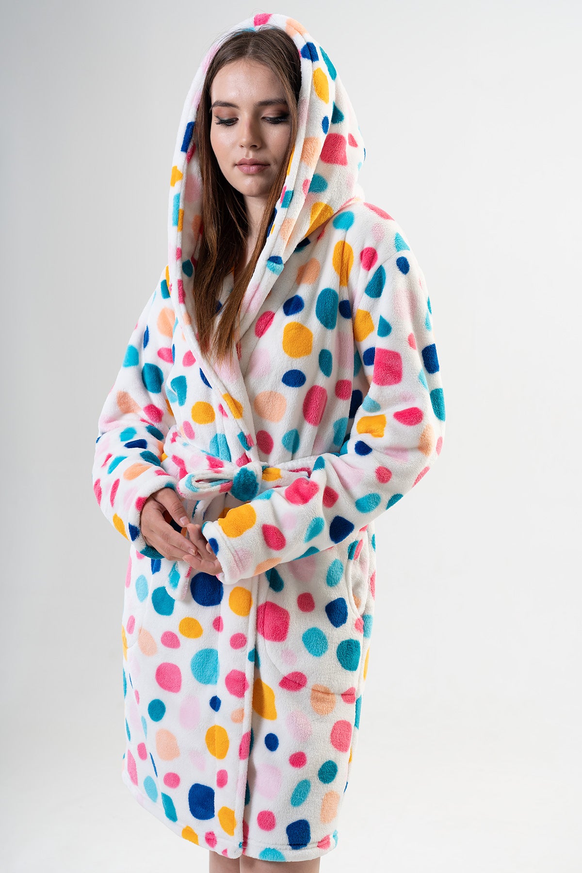 Woman Colorly Dressing Gown