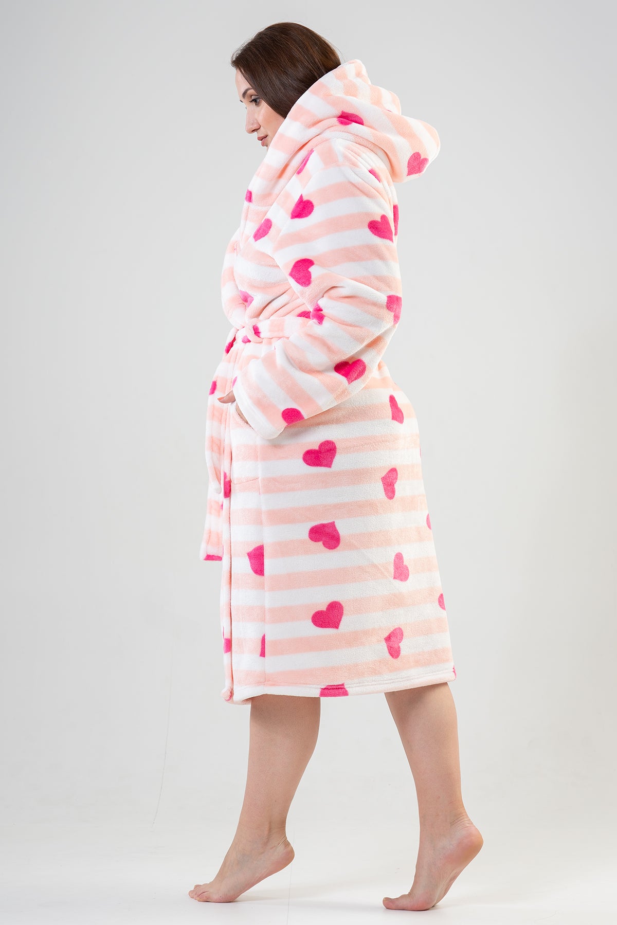 Woman Big Size Softy Heart Dressing Gown