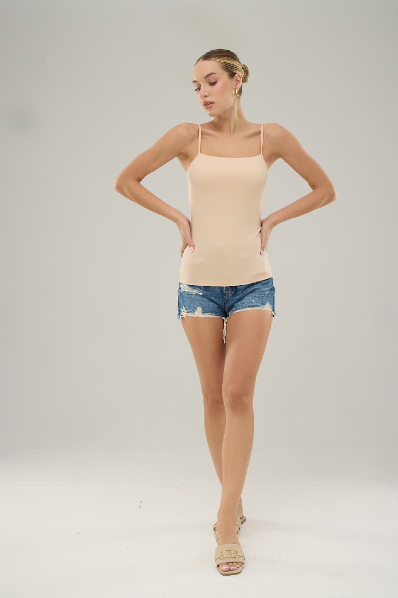 16305 Kadın İnce Askılı Bluz