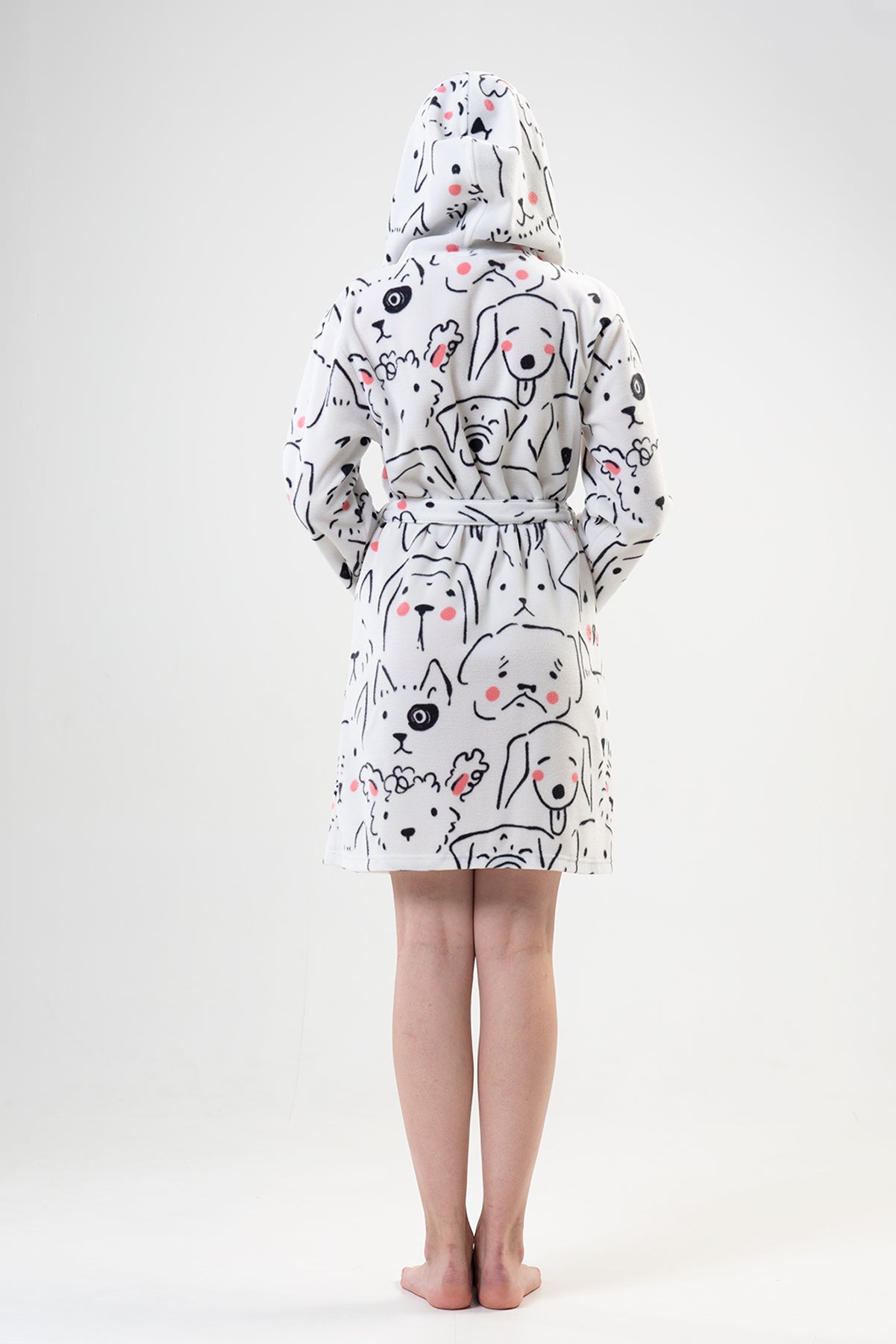 KADIN POLAR KAPSONLU CEPLI KISA SABAHLIK