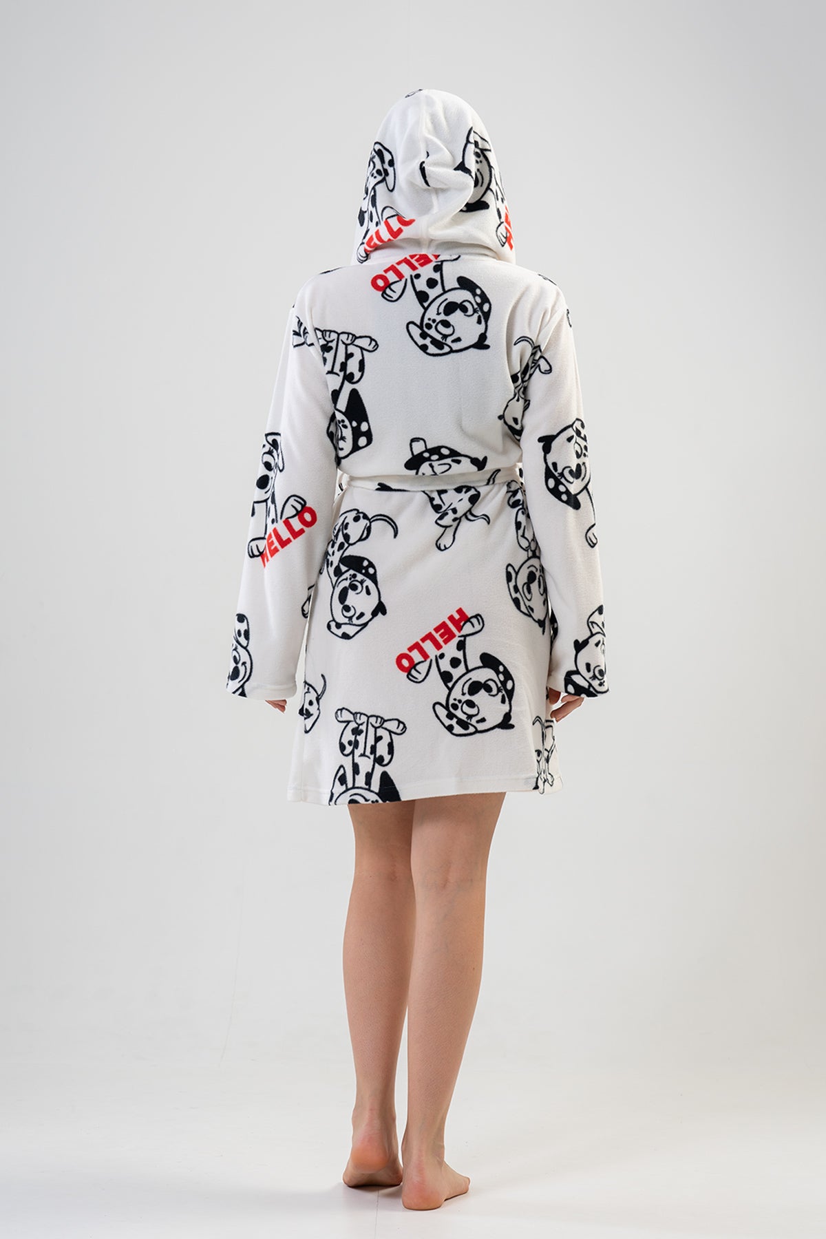 Woman Sweet Dog Fleece Dressing Gown