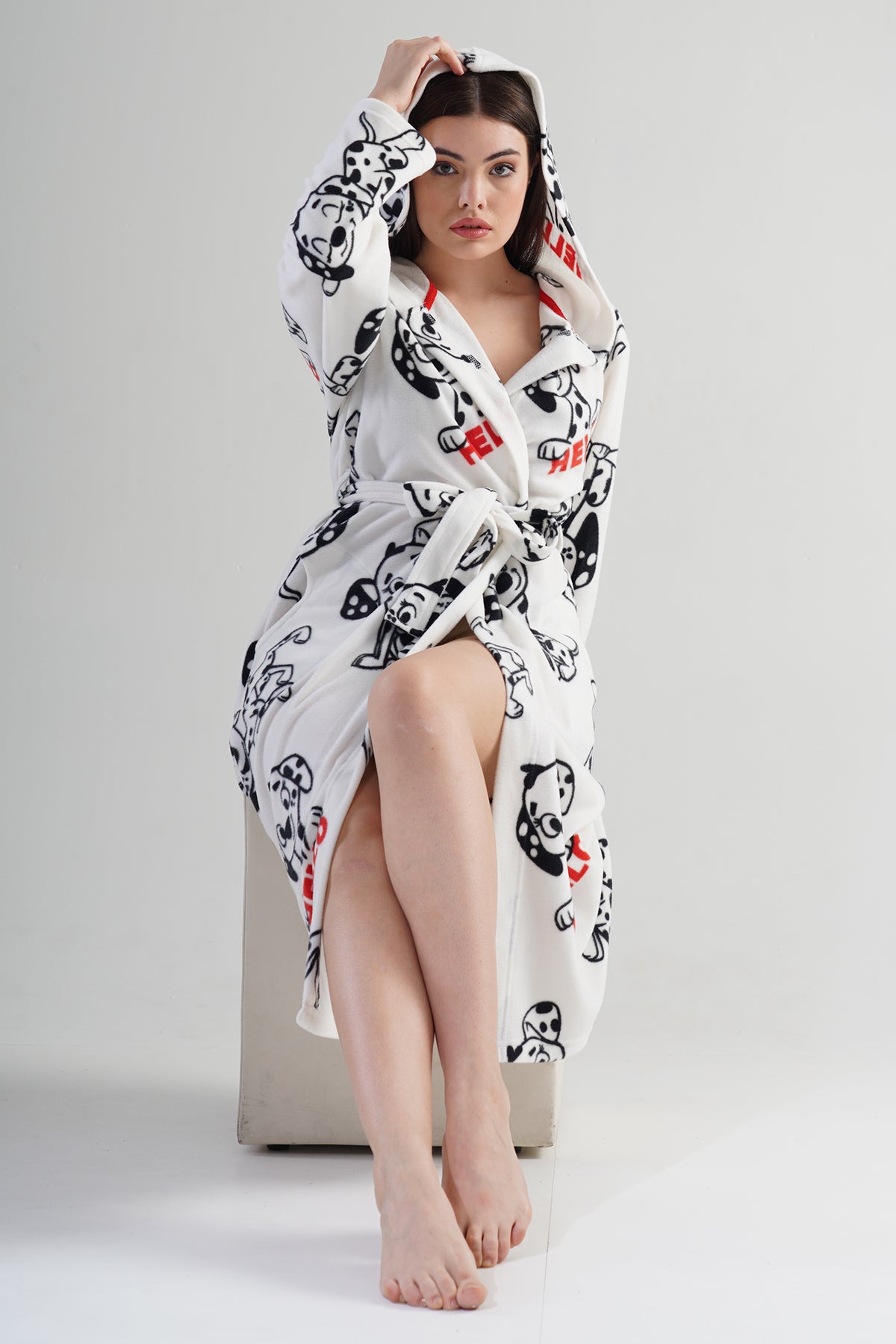 BAYAN POLAR KAPSONLU CEPLI UZUN SABAHLIK