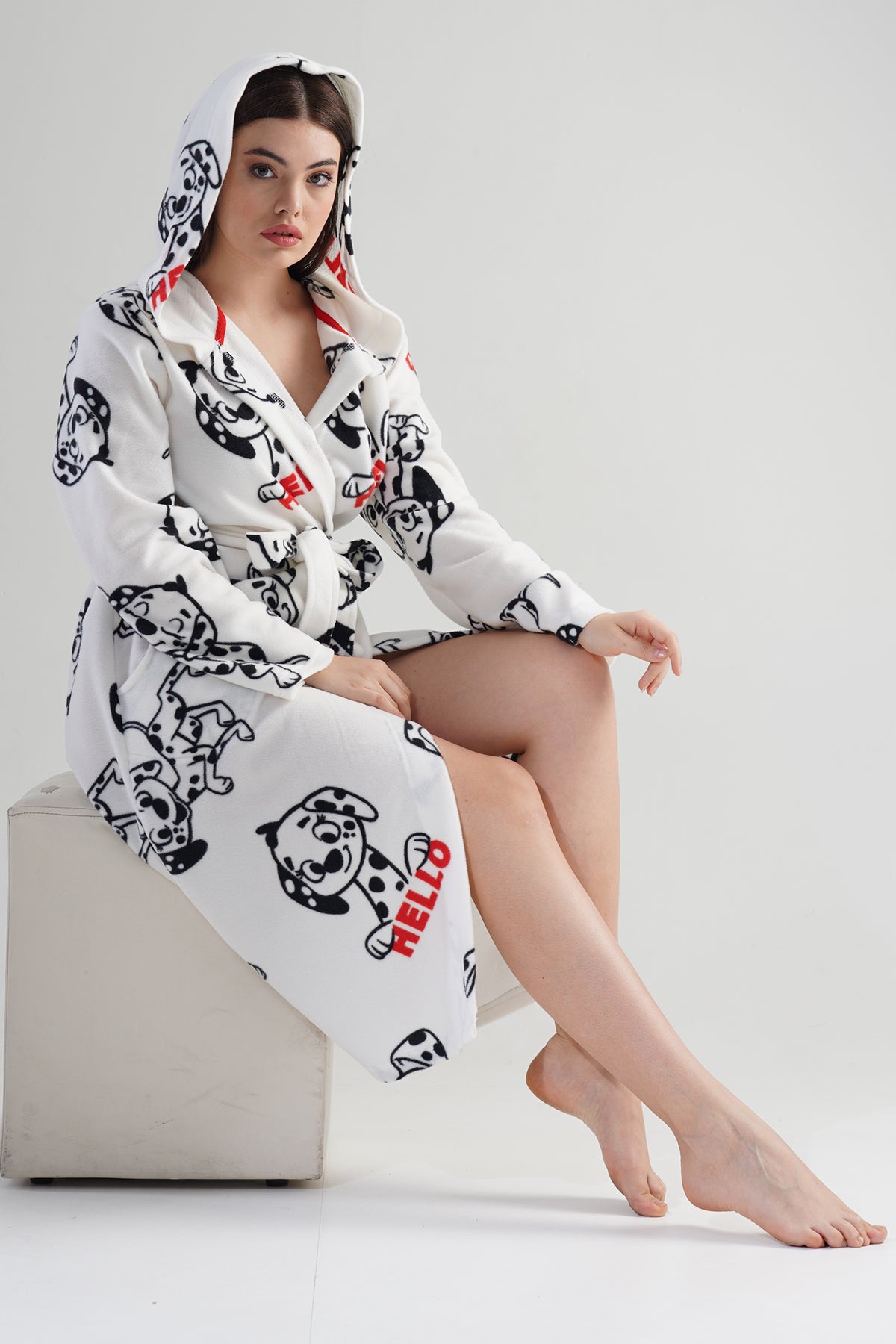 BAYAN POLAR KAPSONLU CEPLI UZUN SABAHLIK