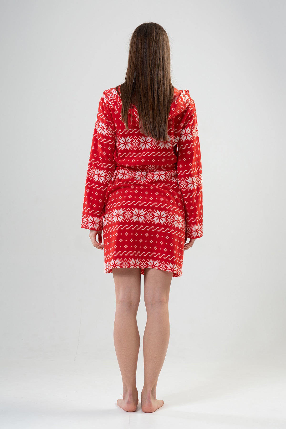 Woman Fleece Christmas Pattern Dressing Gown