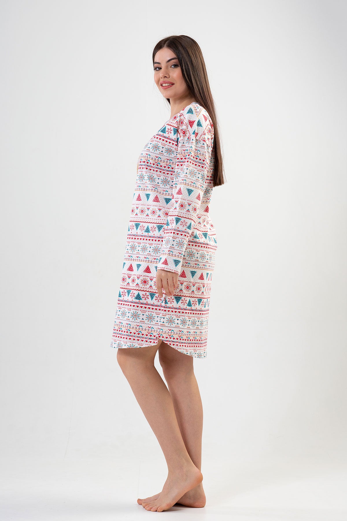 BAYAN P.SUPREM O YAKA DUSUK OMUZLU UZUN KOL ETEGI OVAL TUNIK