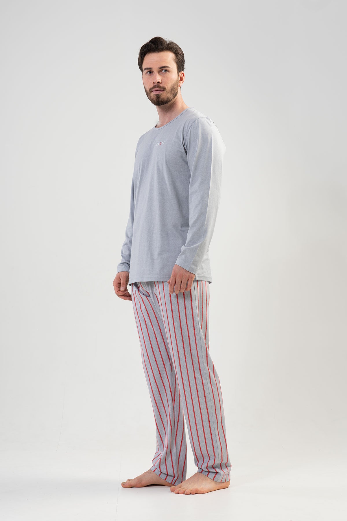 CEPLI ERKEK P.SUPREM O YAKA UZUN KOL PIJAMA TAKIM