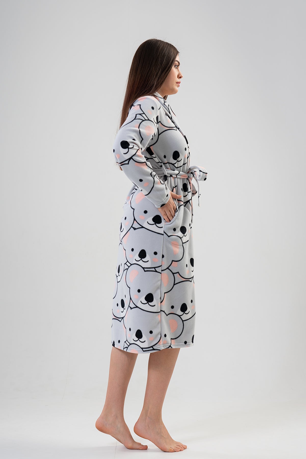 Woman Fleece Bear Dressing Gown