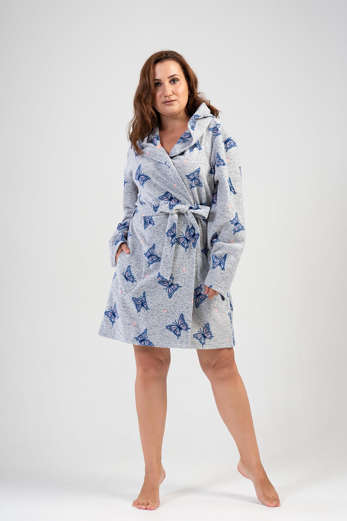 Woman Big Size Gray Dressing Gown