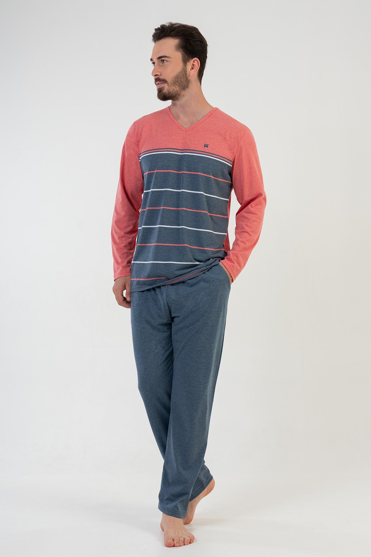 Man Coral Pyjama Set