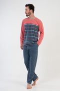 POCKETED MEN'S P.SUPREM XXL CREW NECK LONG SLEEVE PAJAMA SET