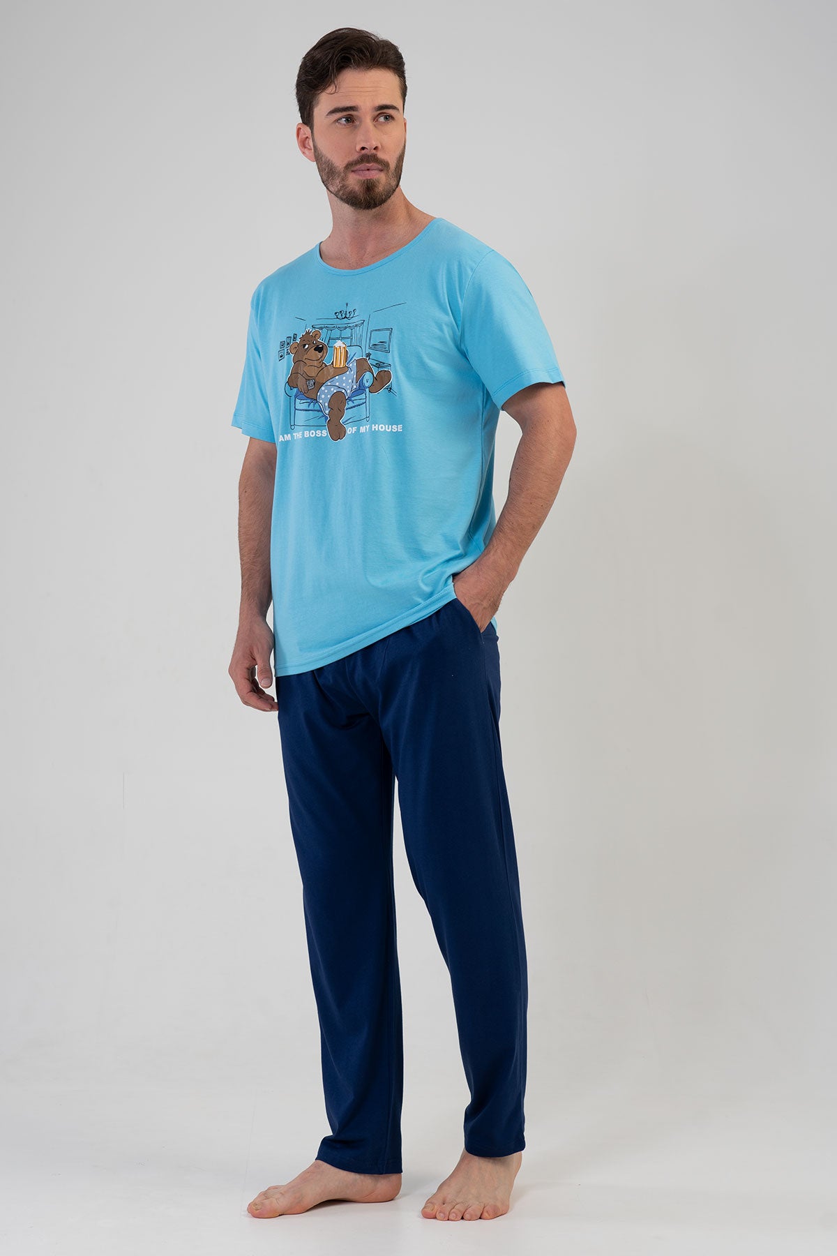 CEPLI ERKEK P.SUPREM XXL O YAKA KISA KOL PIJAMA TAKIM