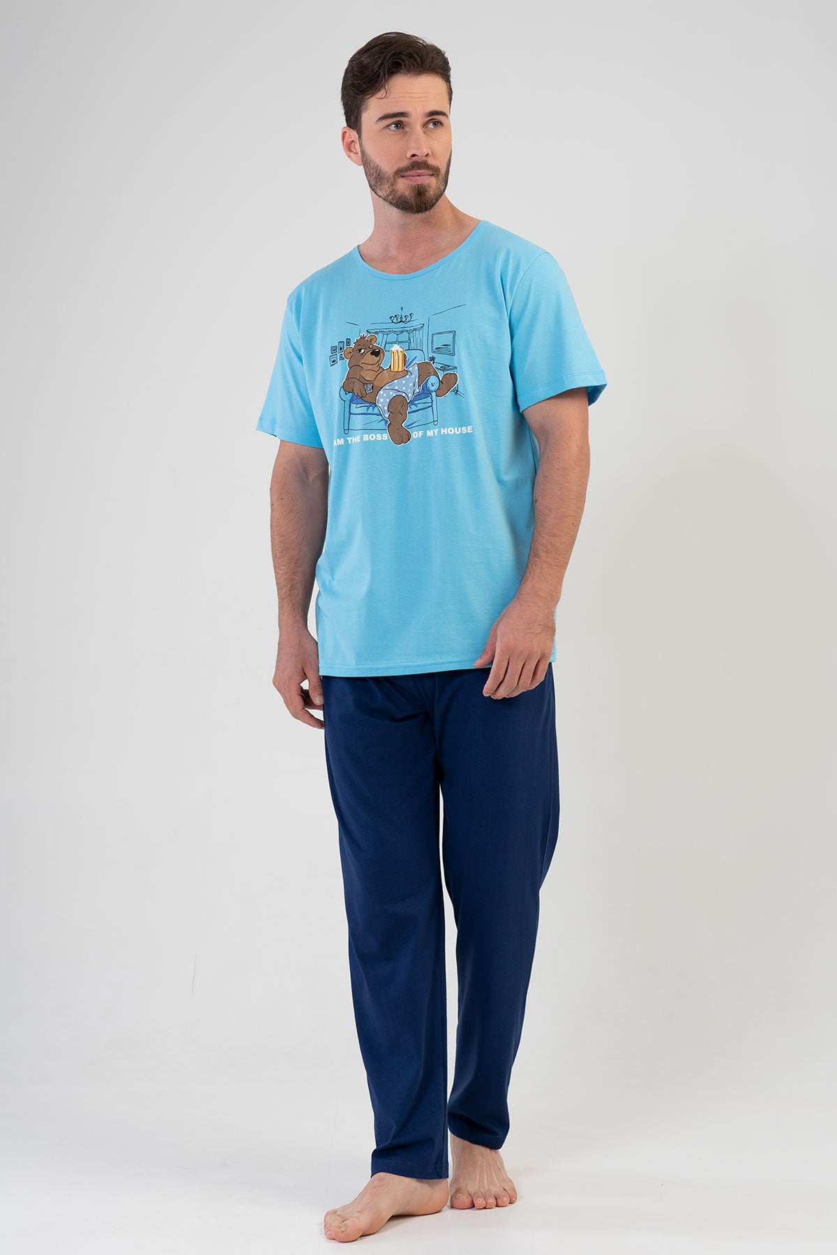 CEPLI ERKEK P.SUPREM XXL O YAKA KISA KOL PIJAMA TAKIM