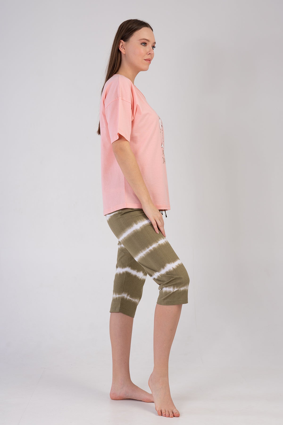 KADIN P.SUPREM V YAKA DUSUK OMUZLU KISA KOL KAPRI TAKIM