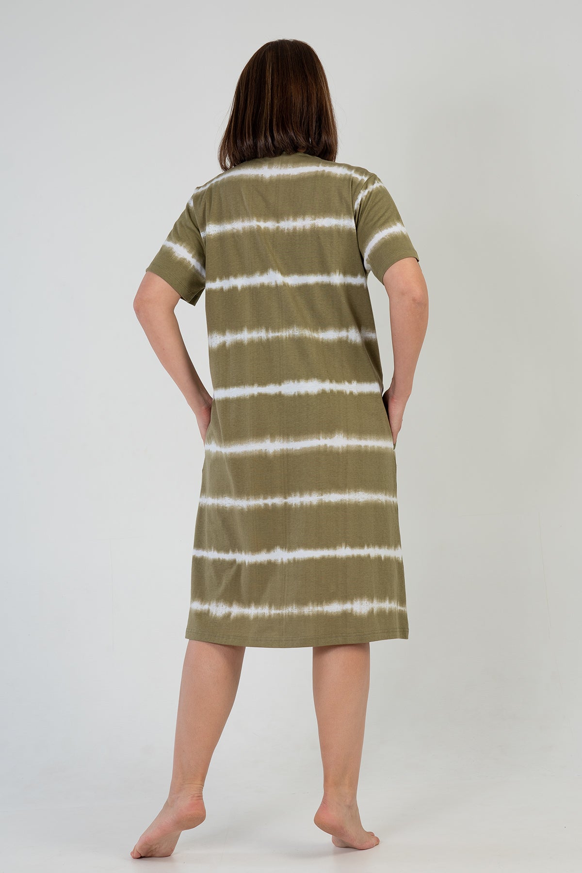 KADIN P.SUPREM XXL KISA KOL FERMUARLI CEP EV ELBISESI