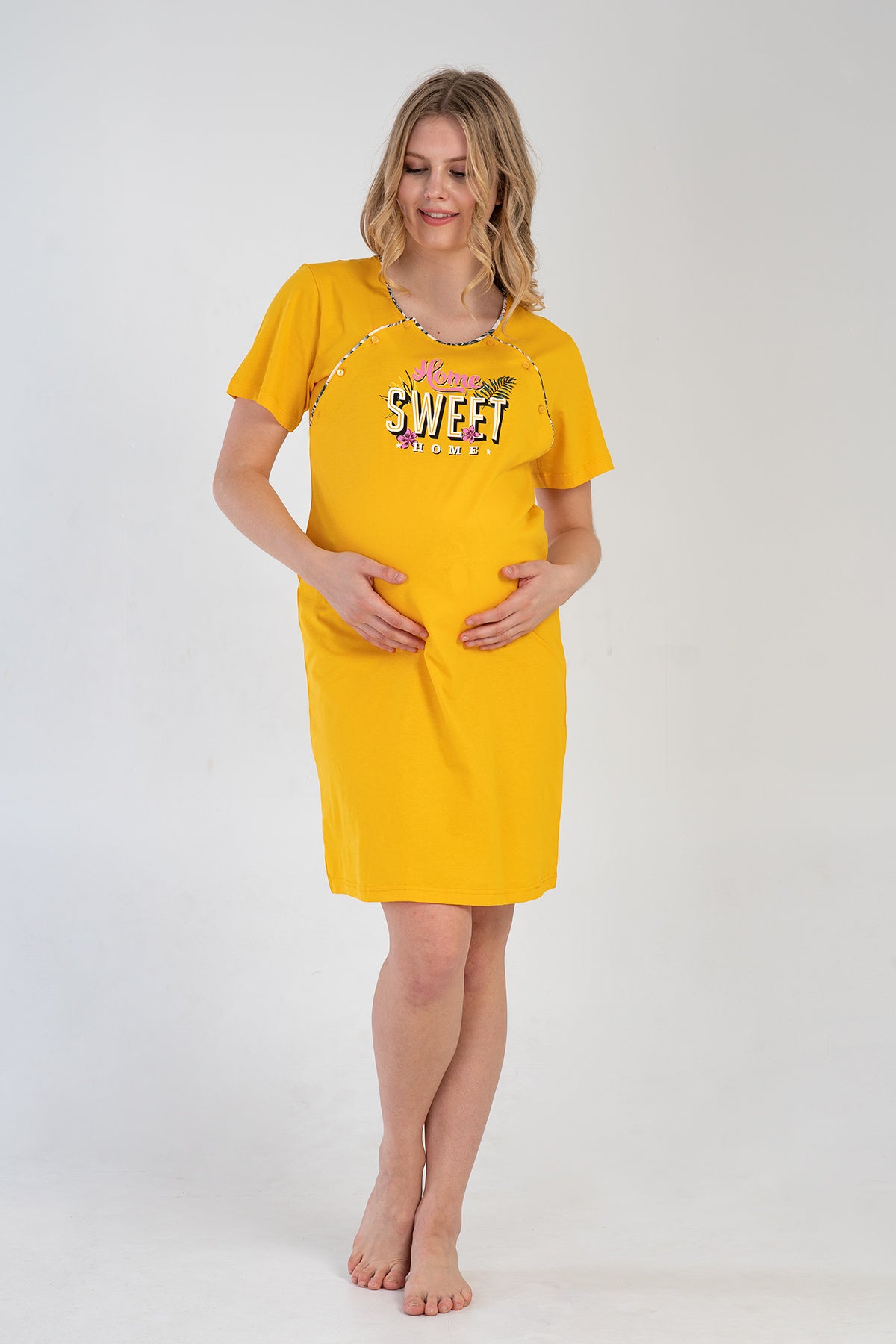 KADIN P.SUPREM CIFT PATLI KISA KOL HAMILE TUNIK