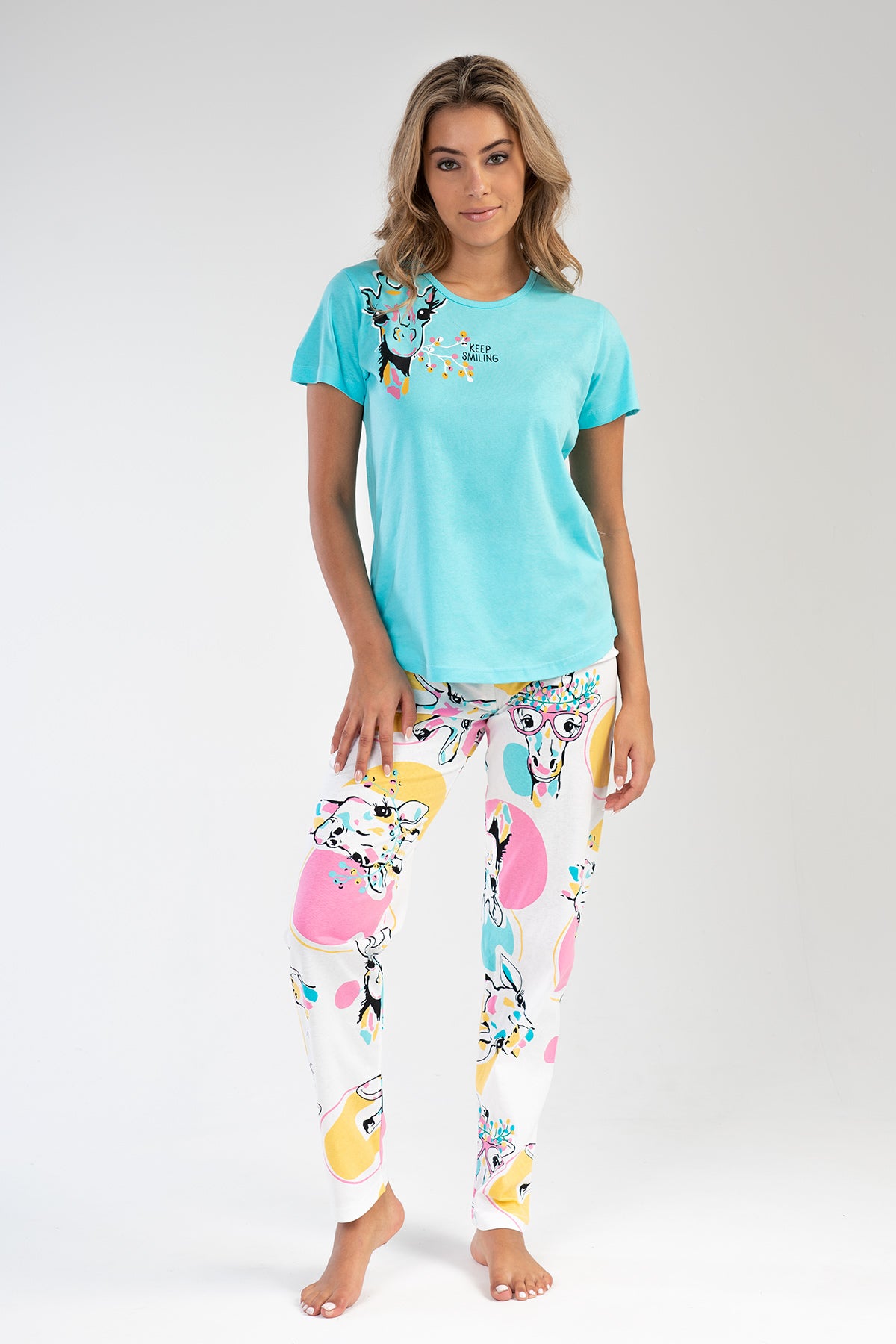 KADIN P.SUPREM O YAKA KISA KOL ETEGI OVAL PIJAMA TK