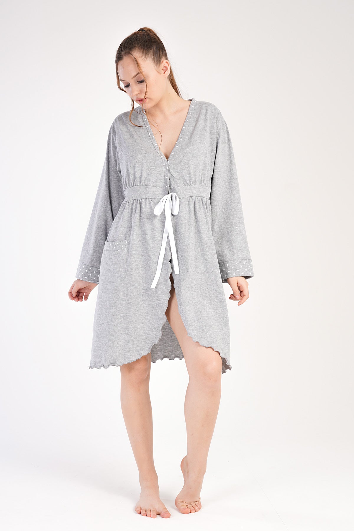 Woman Supreme Polka Dot Detail Pregnant Dressing Gown