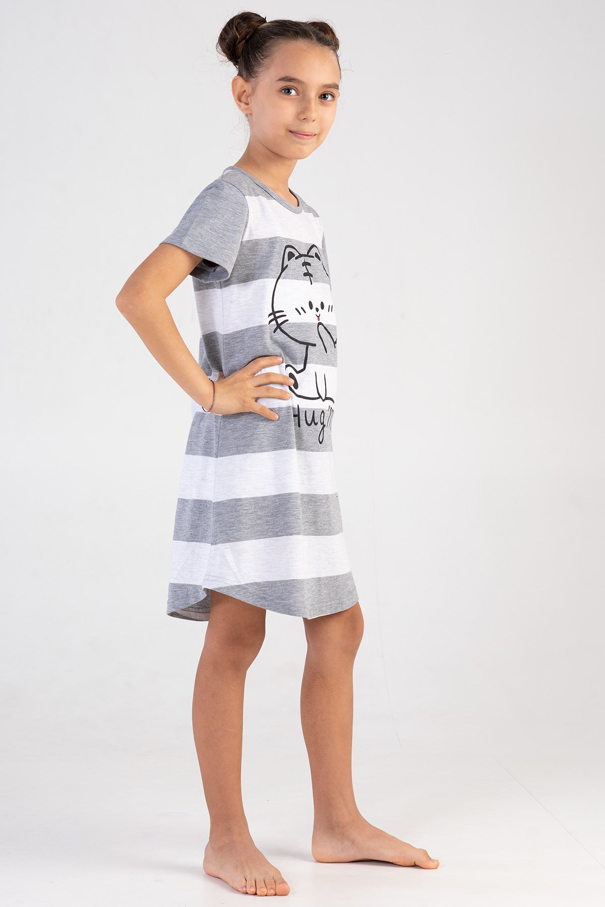 KIZ COCUK P.SUPREM O YAKA KISA KOL ETEGI OVAL TUNIK(3-4/9-10)