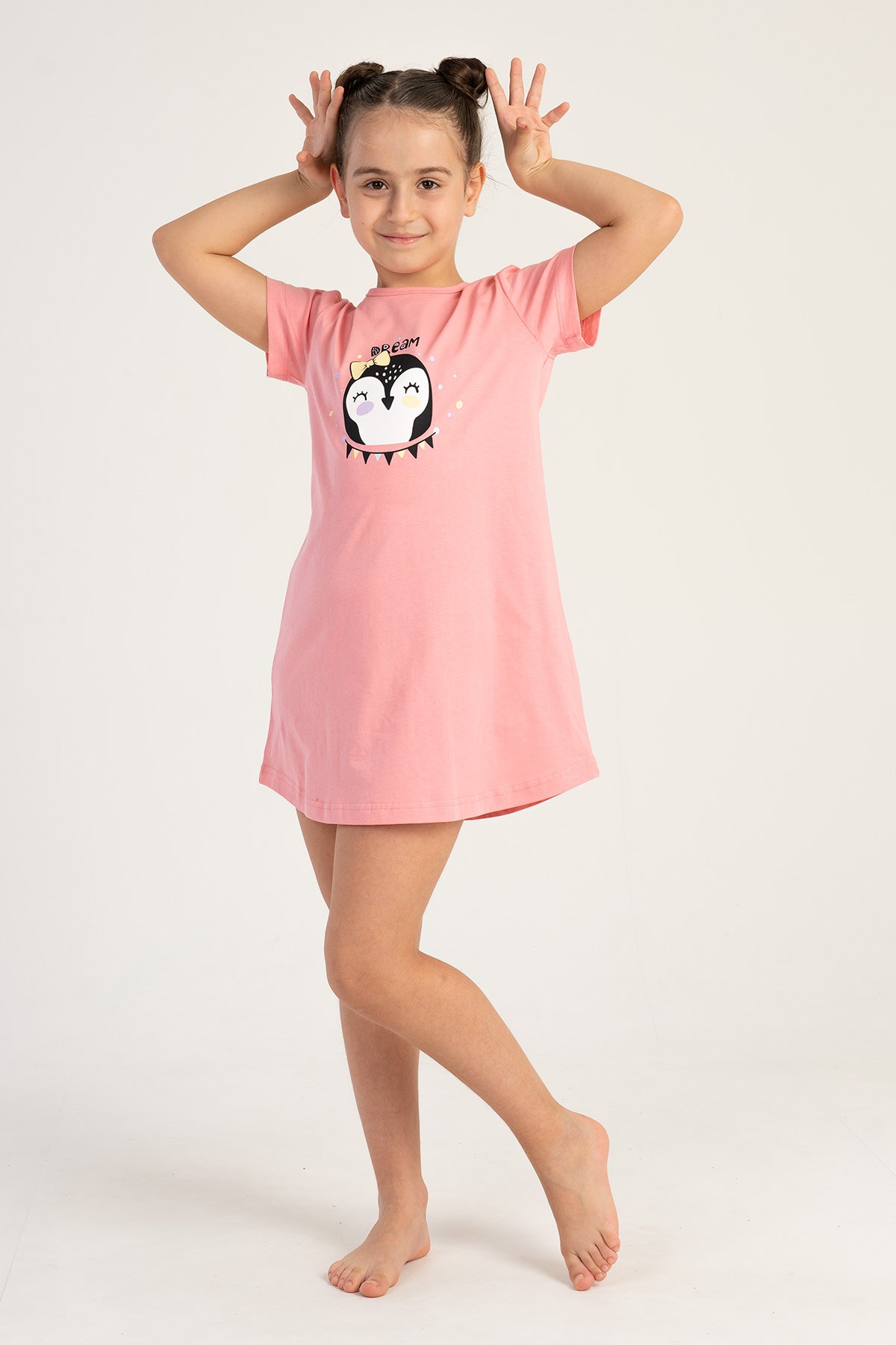 KIZ COCUK P.SUPREM O YAKA KISA KOL ETEGI OVAL TUNIK(3-4/9-10)