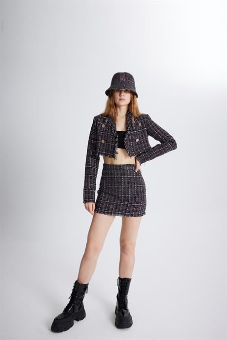 Tweed Etek Siyah Siyah L