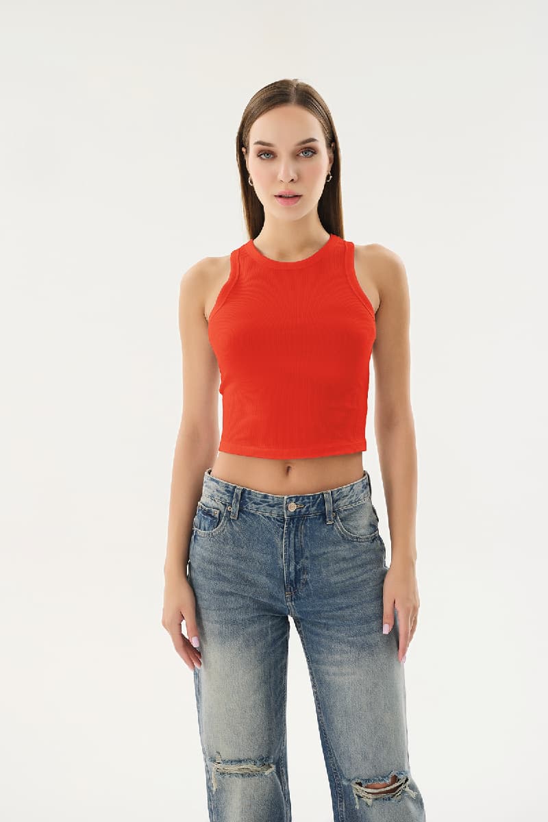 16154 Kadın Kaşkorse Kalın Askılı Crop