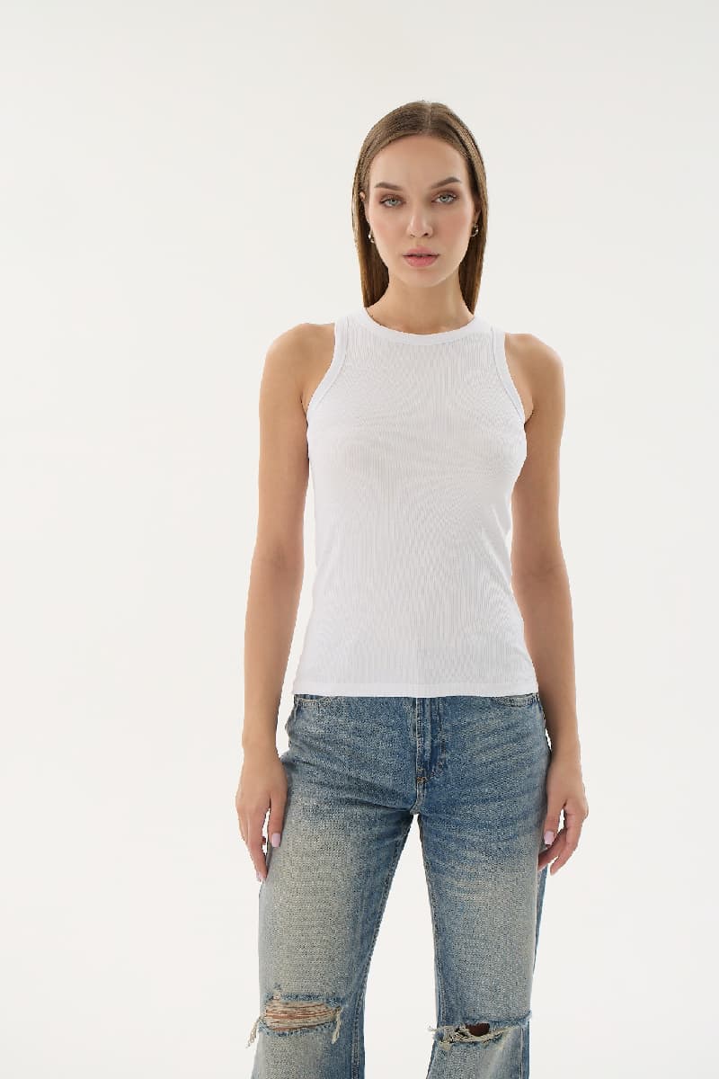 16156 KADIN FİTİLLİ KAPALI YAKA T-SHIRT