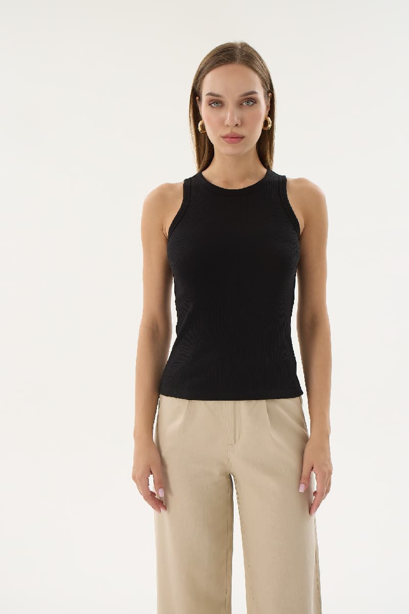 16156 KADIN FİTİLLİ KAPALI YAKA T-SHIRT