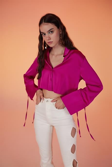 Silky Gömlek Pembe Pembe L