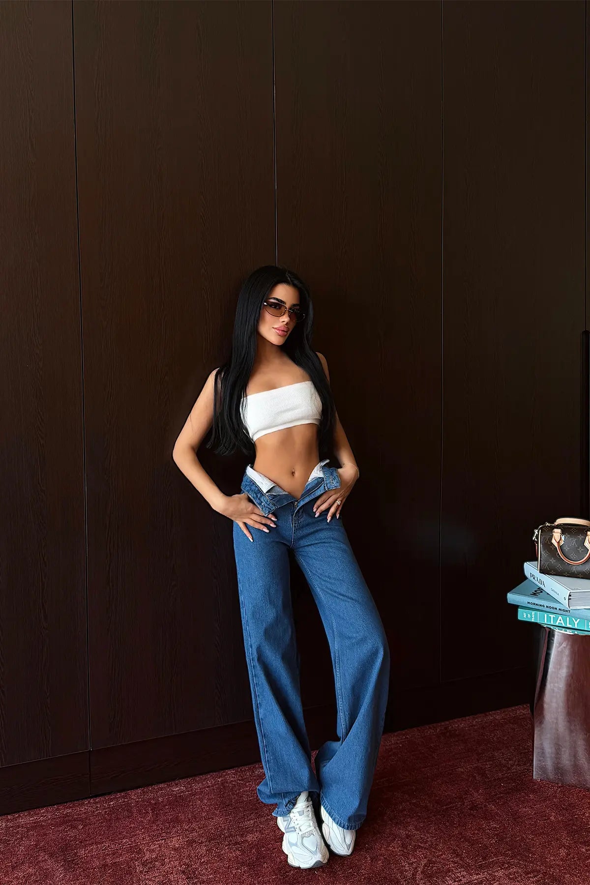 Lacivert Yüksek Bel Jean