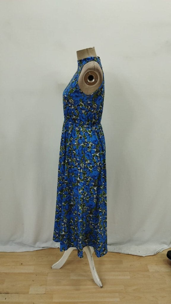 Kadın Omuzlardan Açık Daire Yaka Desenli Maxi Süprem Elbise , 35188