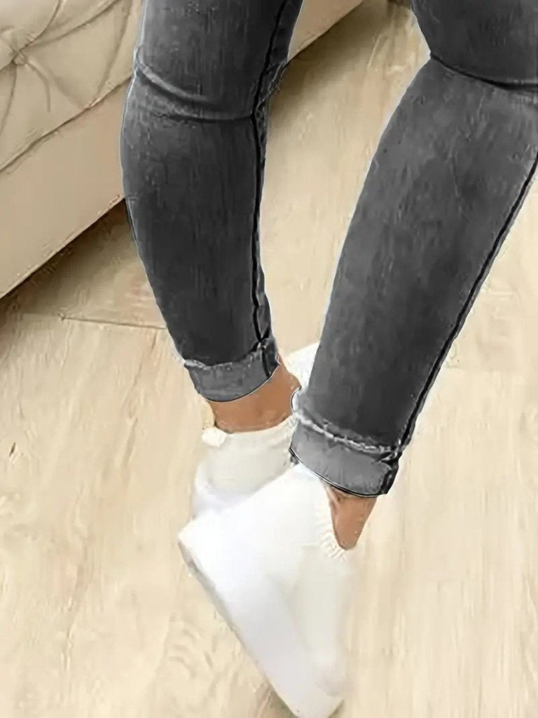 Kadın Yüksek Bel önden Düğmeli Jean Pantolon , 31133