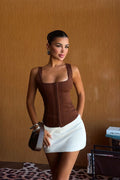Acı Kahverengi Crop Top