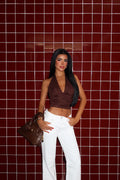 Acı Kahve Sırt Detay  Crop Top