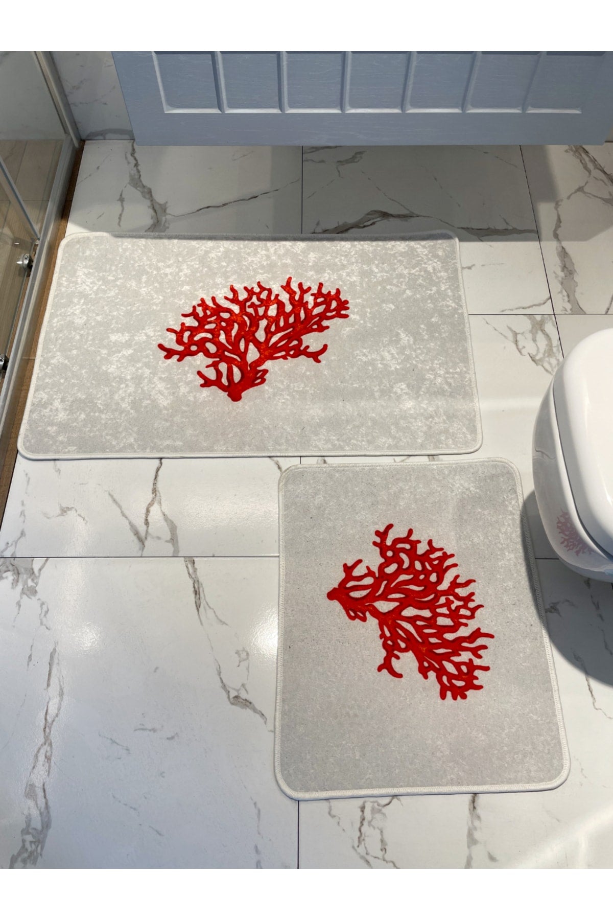 Mercan 2'li Lateks Taban Banyo Paspas Takımı (60X100 - 60X50) LACİVERT