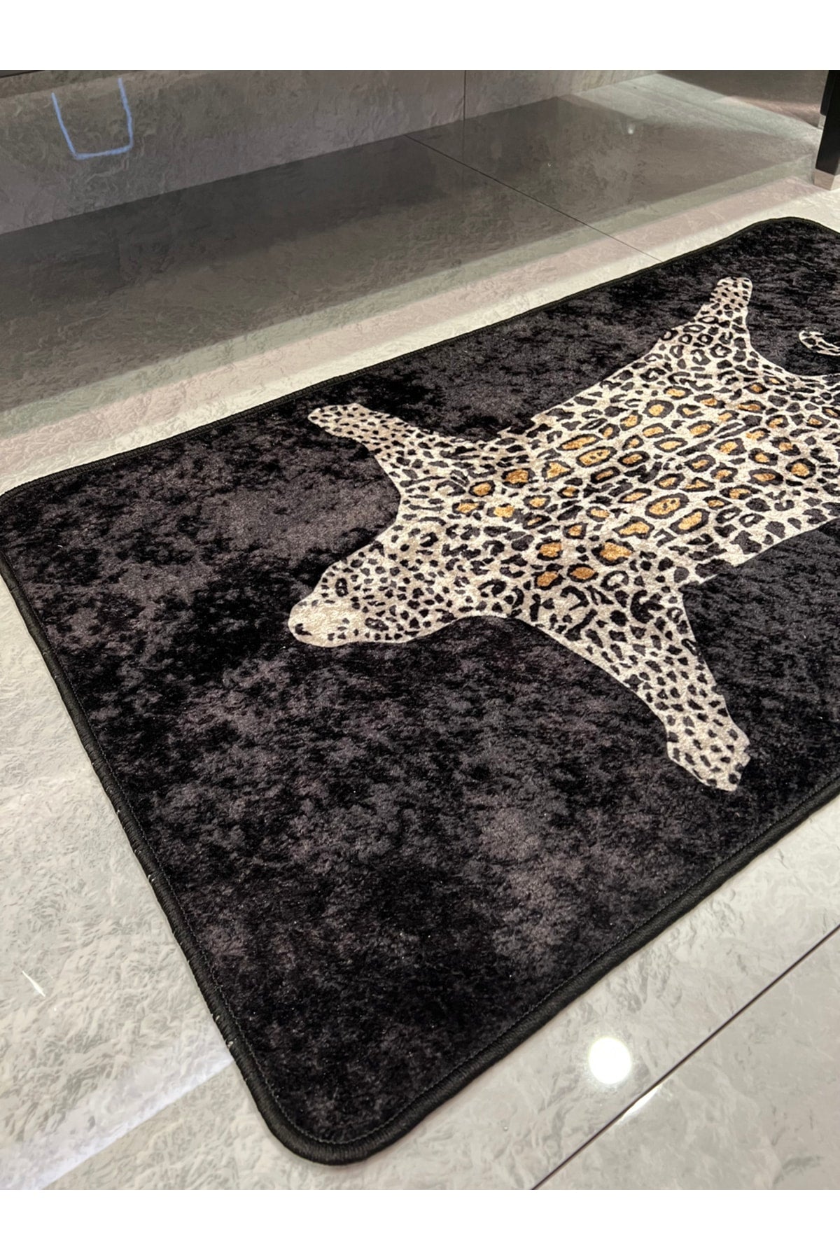 2'li Leopar Desen 60x100 - 60x50 Banyo Paspası - Fuşya